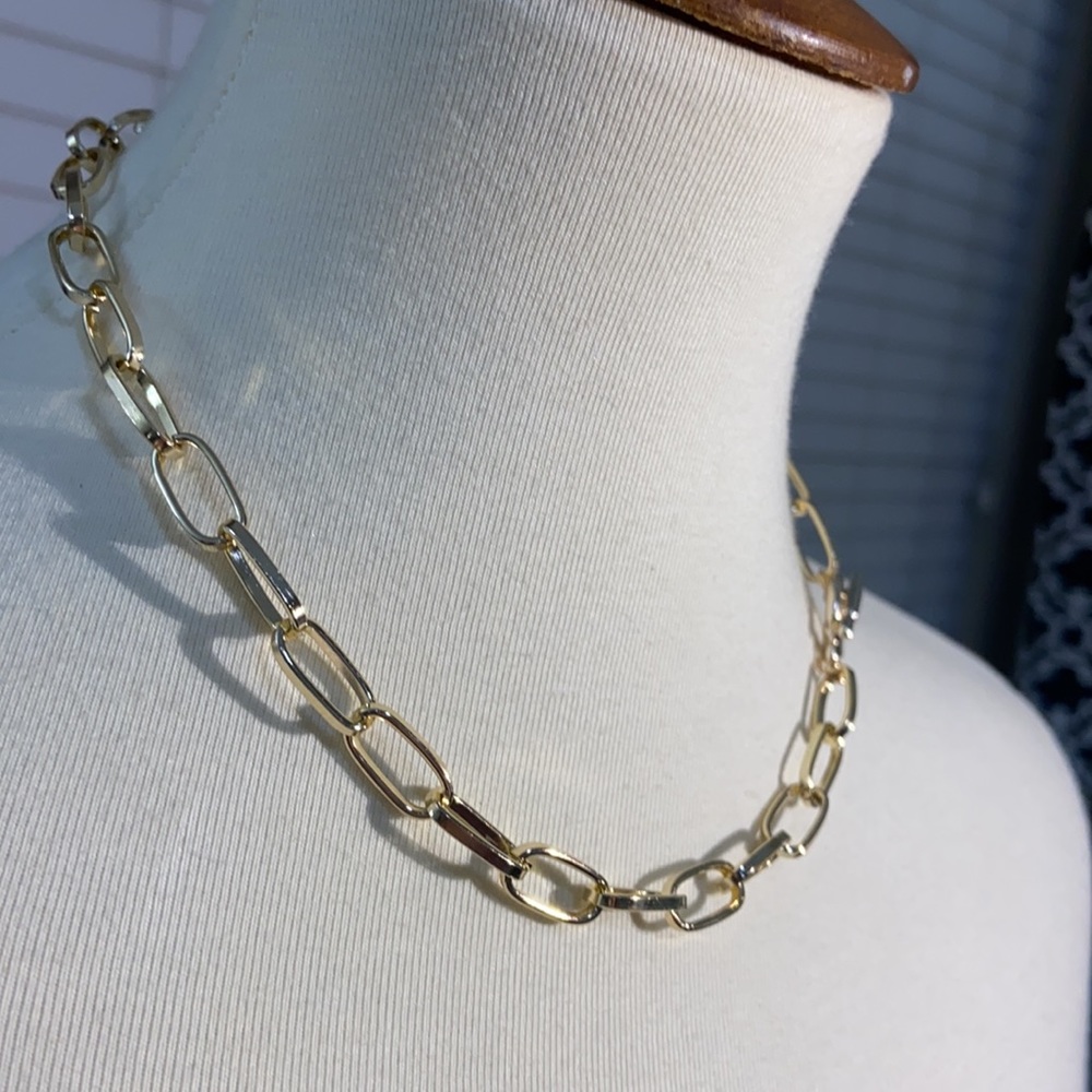 🔴 5/$20 gold paperclip chain link necklace NEW - Picture 3 of 5